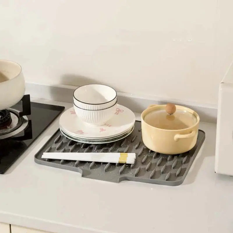 Sleek Silicone Drying Mat for Your Kitchen Sink