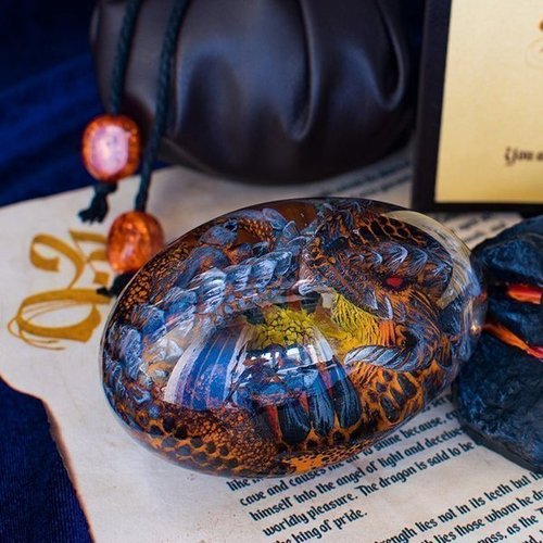 Crystal Dragon Egg with Intricate Dragon Figurine Inside