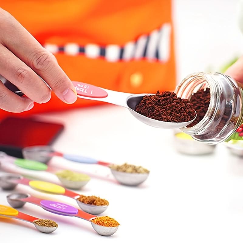 Magnetic Measuring Spoons Set in Stainless Steel
