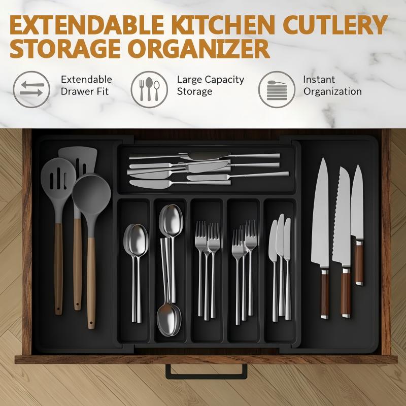 Adjustable Cutlery Organizer for Drawers – 33 to 57 cm Expandable