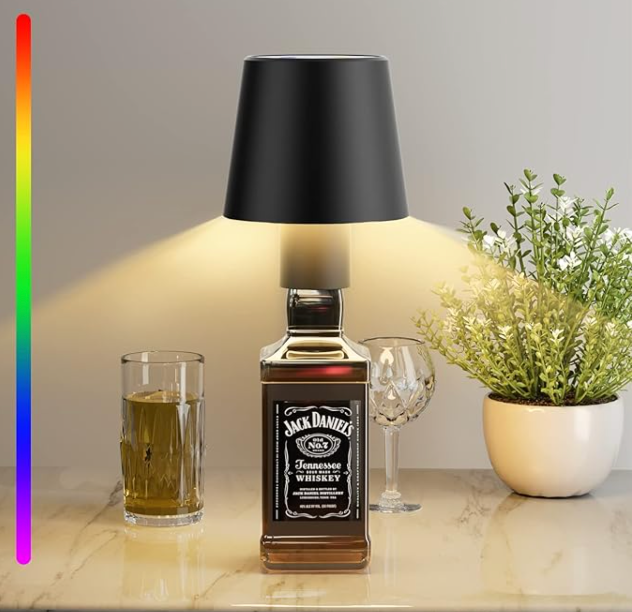 LuxeBottle - Wireless LED Table Lamp with Bottle Shape - Dimmable | USB | Living Room | Decoration