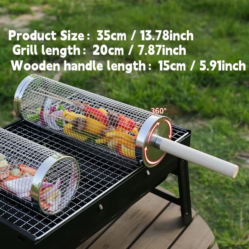 Stainless Steel Grill Basket for Rolling Cooking