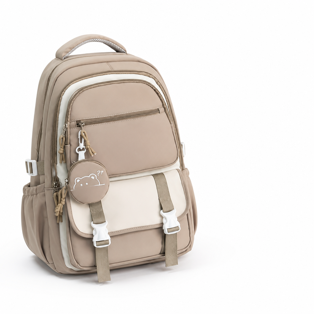 Lightweight & Spacious Nylon Backpack (Includes Coin Purse)