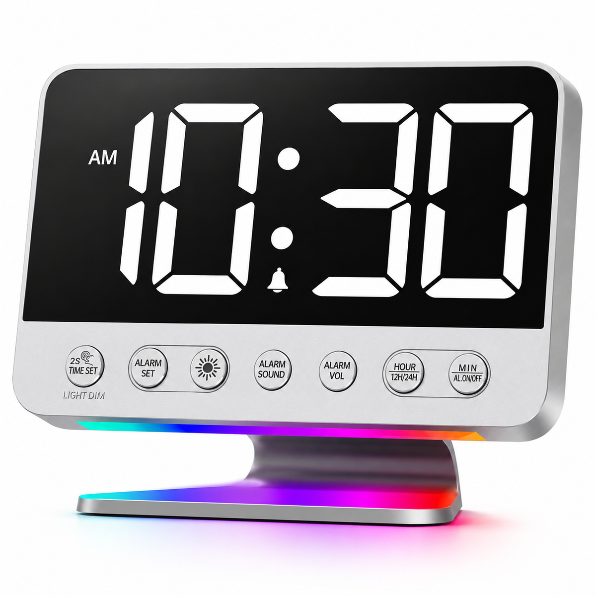 Alarm Clock with USB Charging and 2-Inch Battery Backup Display