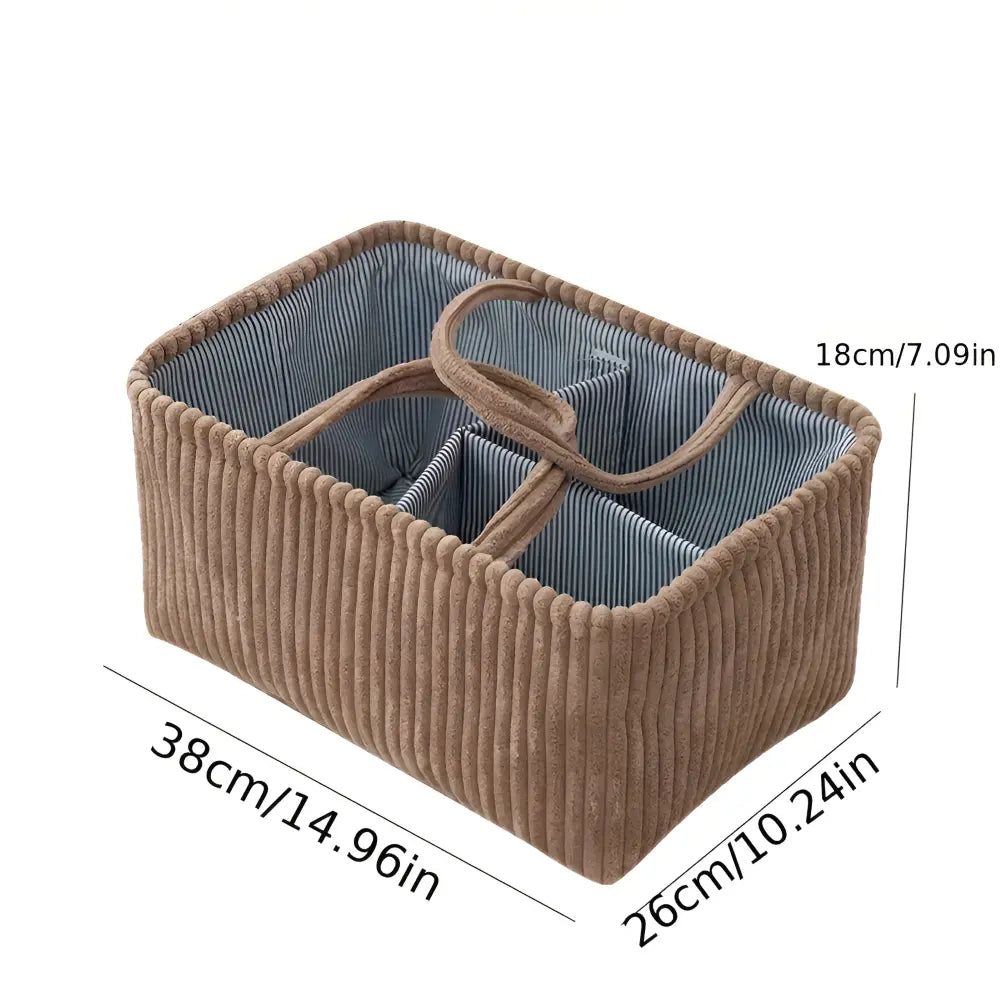 Versatile Storage Basket with Dividers | Organizer with Handles