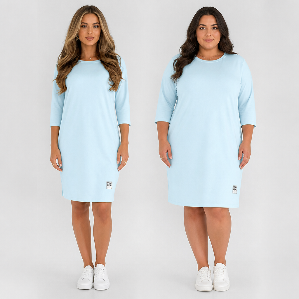 VelaFlow™ – Relaxed Crew-Neck Pocket Dress in Breathable Soft-Touch Fabric