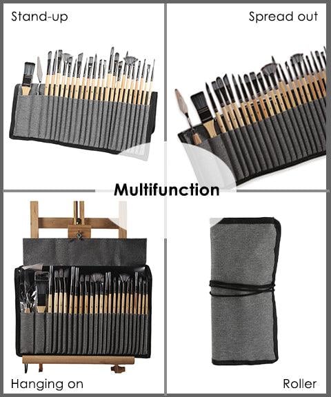 7 Brush Shapes and Palette Knife – 24-Piece Makeup Brush Set with Case