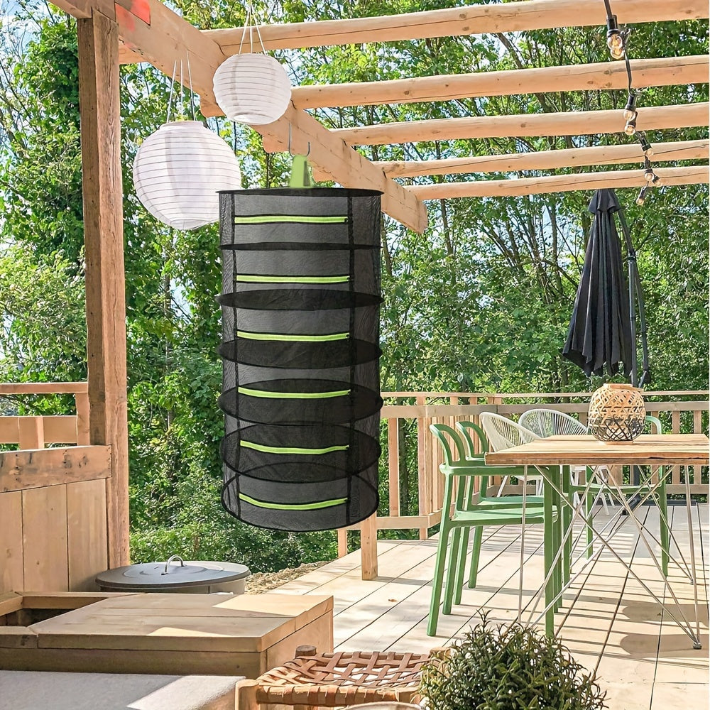 Foldable 6-Tier Drying Rack with Mesh for Seeds and Herbs