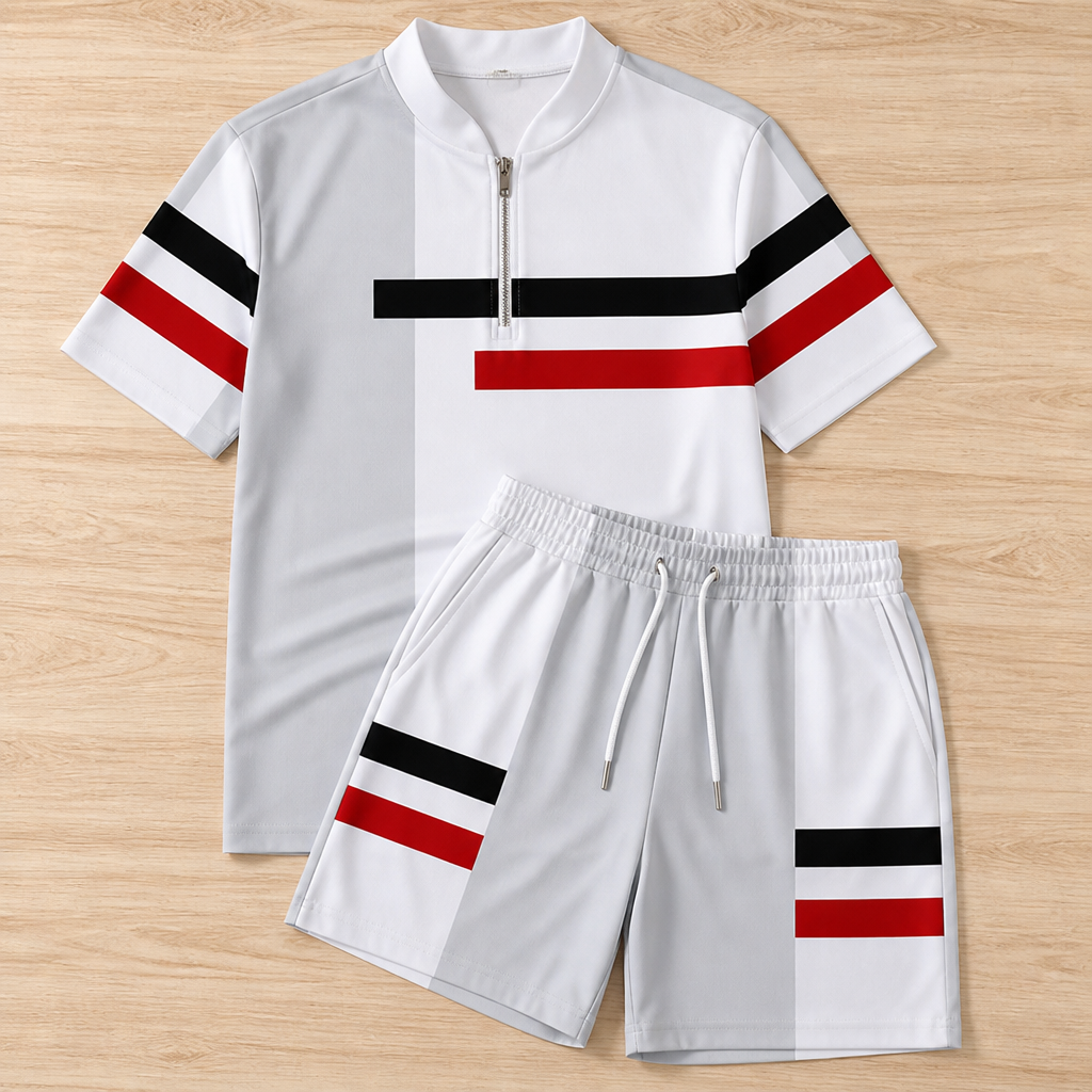 Zip-Collar Shirt & Shorts Set™ — Feel Fresh, Move Freely, Command Every Moment