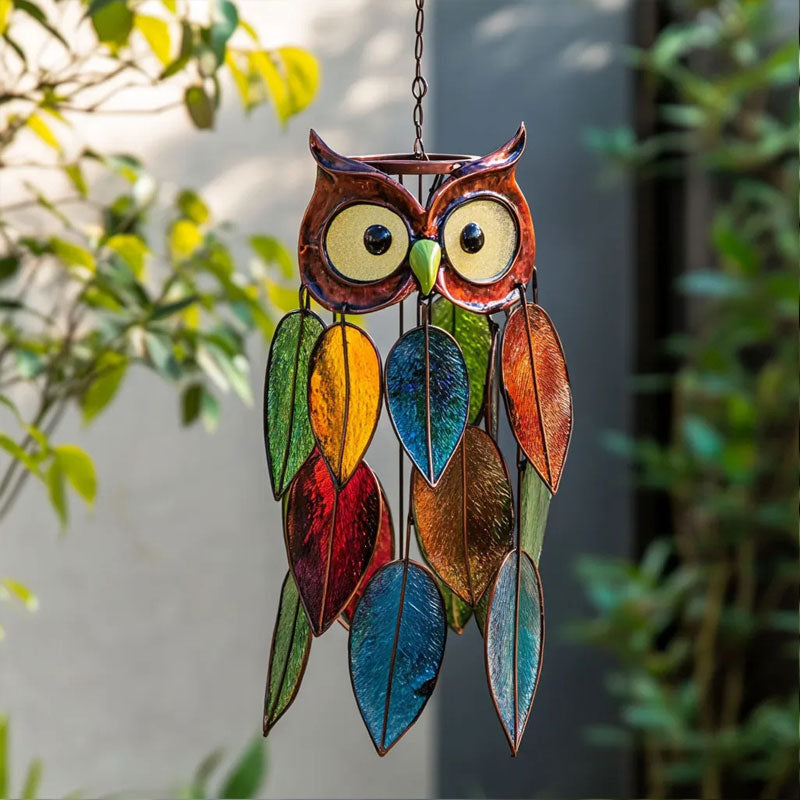 Colorful Leaf Pendant Owl Wall Hanging Decor
