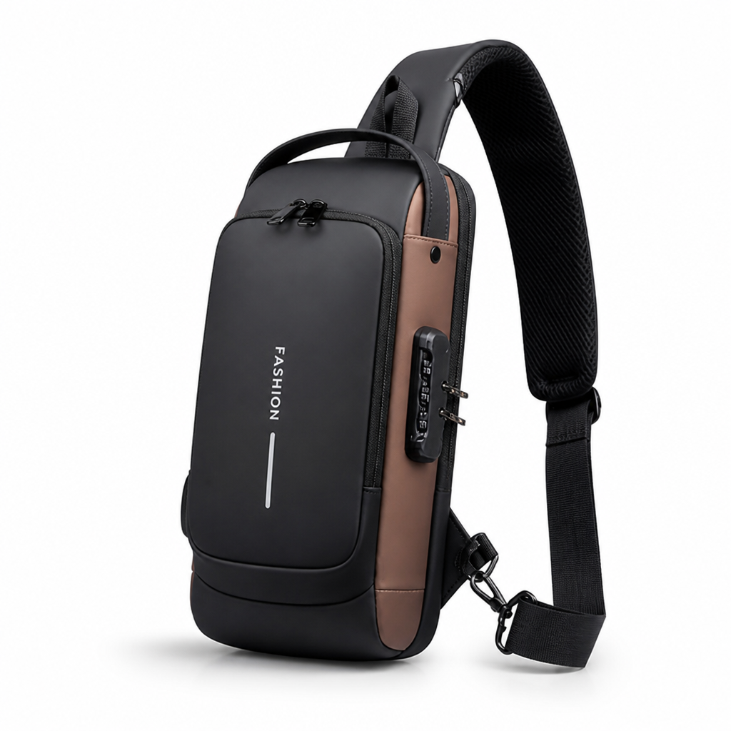 Anti-Theft Locking Sling Bag (USB Charging Port)
