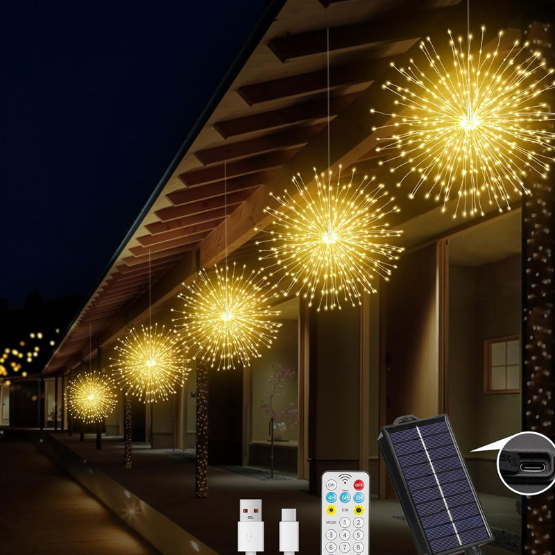 200 LED Solar String Lights - Warm White, White, Multicolor