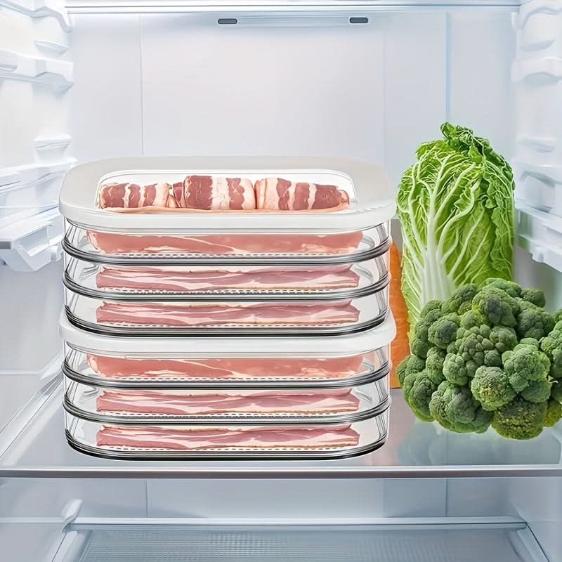 Stackable Food Storage Bins for Organizing Refrigerator and Freezer