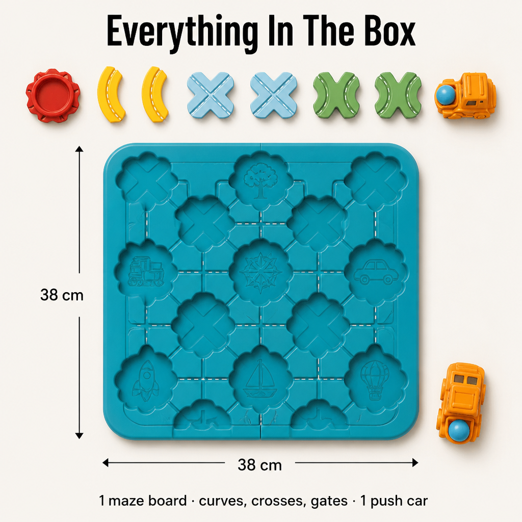 BrainTrail™ Maze — Construct The Path, Steer The Car, Exercise Little Minds
