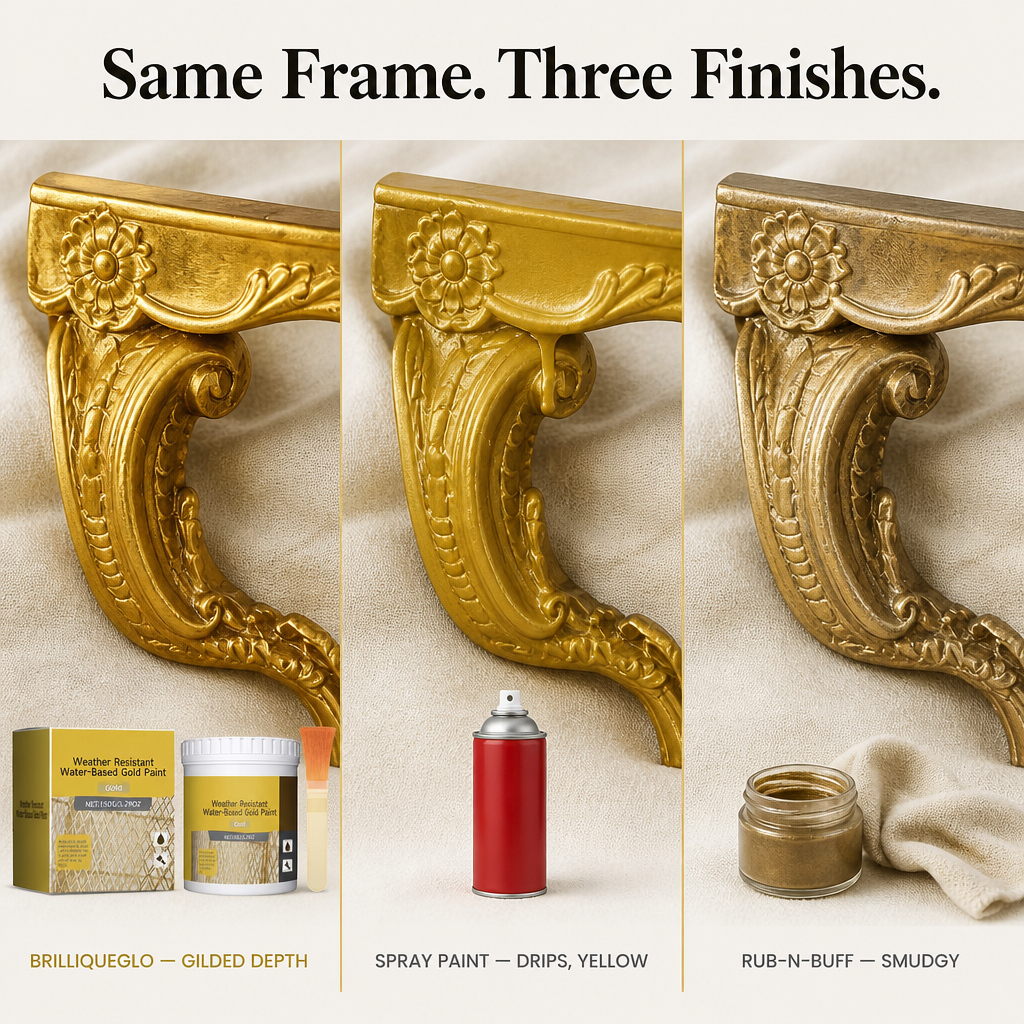 BrilliqueGlo™ — Apply Gilded Gold That Turns Thrift Finds Into Antique Wonders