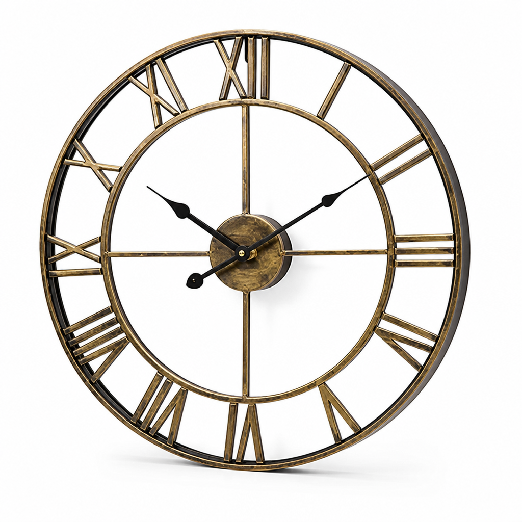Silent Metal & Acrylic Roman Numeral Wall Clock (40cm)