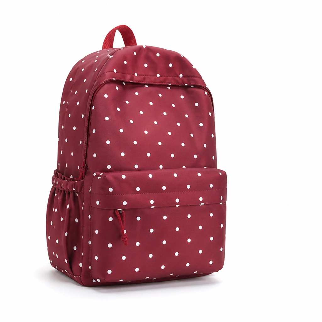 Lightweight Large-Capacity Polka Dot Backpack
