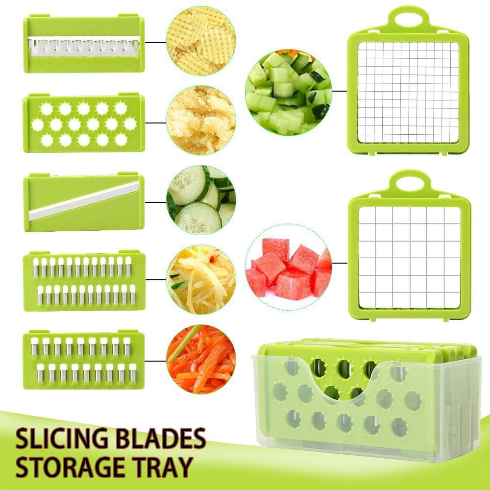 7-Blade Multi-Cutter - Safe and Precise Stainless Steel Design