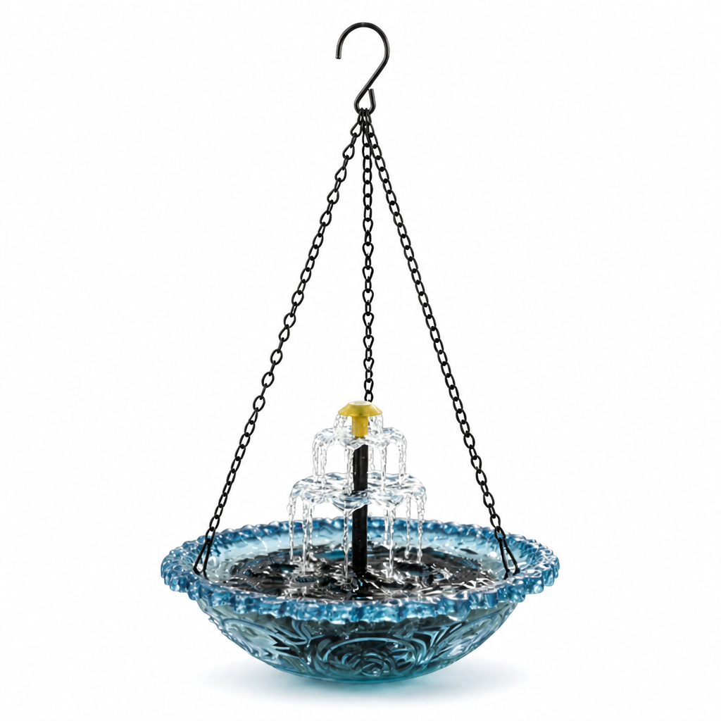 Solar-Powered Two-Level Hanging Bird Bath