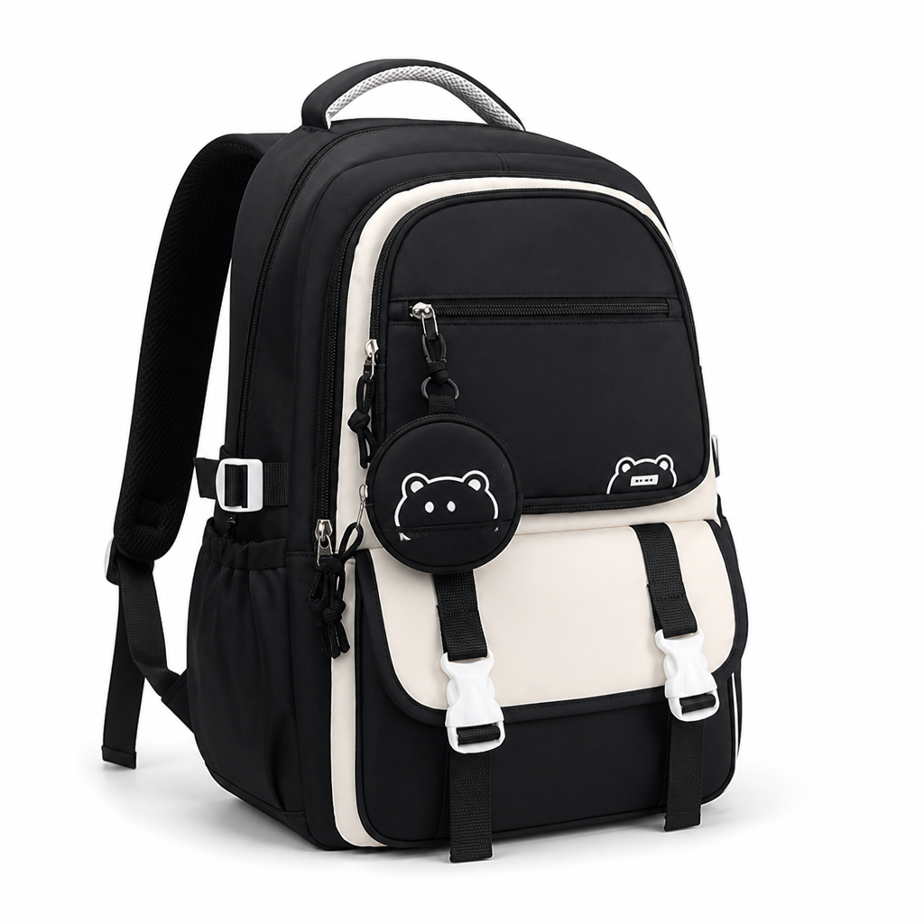 Lightweight & Spacious Nylon Backpack (Includes Coin Purse)