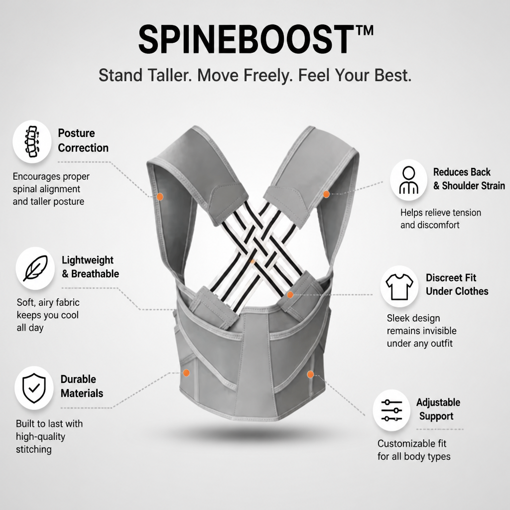 SpineBoost™ — Stand Taller Instantly and Move Through Your Day Pain-Free
