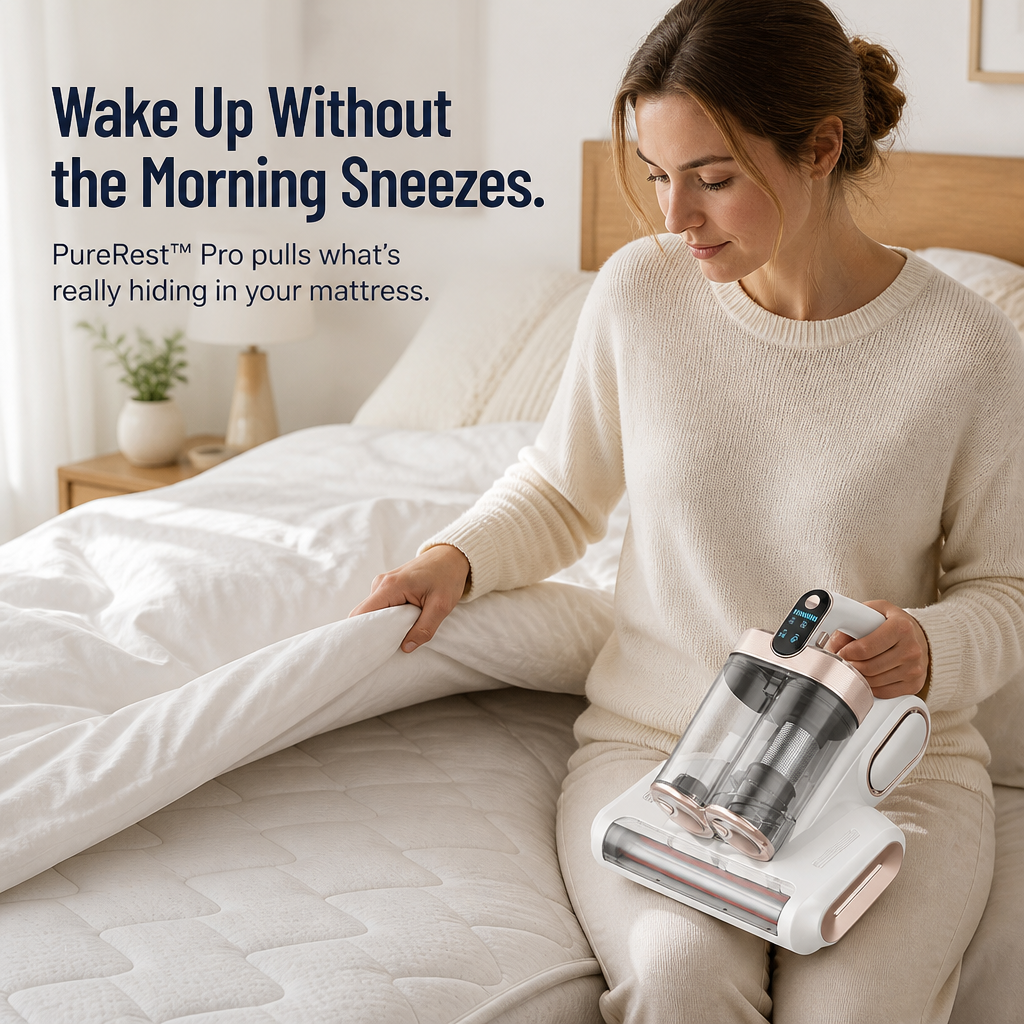 PureRest™ Pro Mattress Cleaner — Extract Dust Mites from Your Mattress for Allergy-Free Sleep