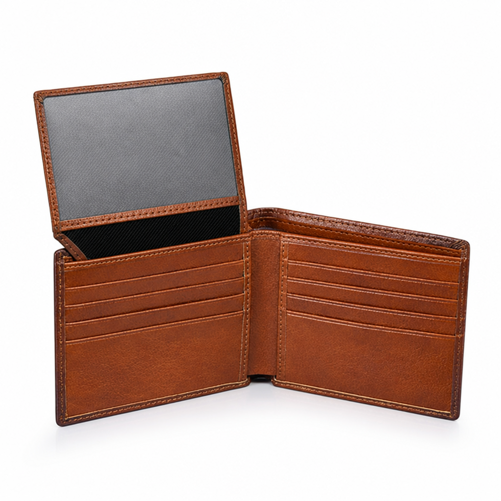Top-Grain Leather RFID-Blocking Slim Bifold Wallet