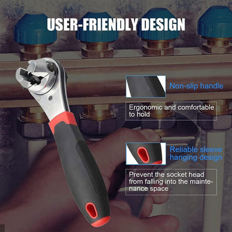 Chrome Vanadium Steel Ratchet Wrench with Adjustable Features