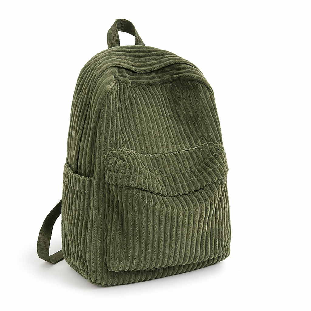 Durable Corduroy Multi-Pocket Backpack (Tablet Sleeve)
