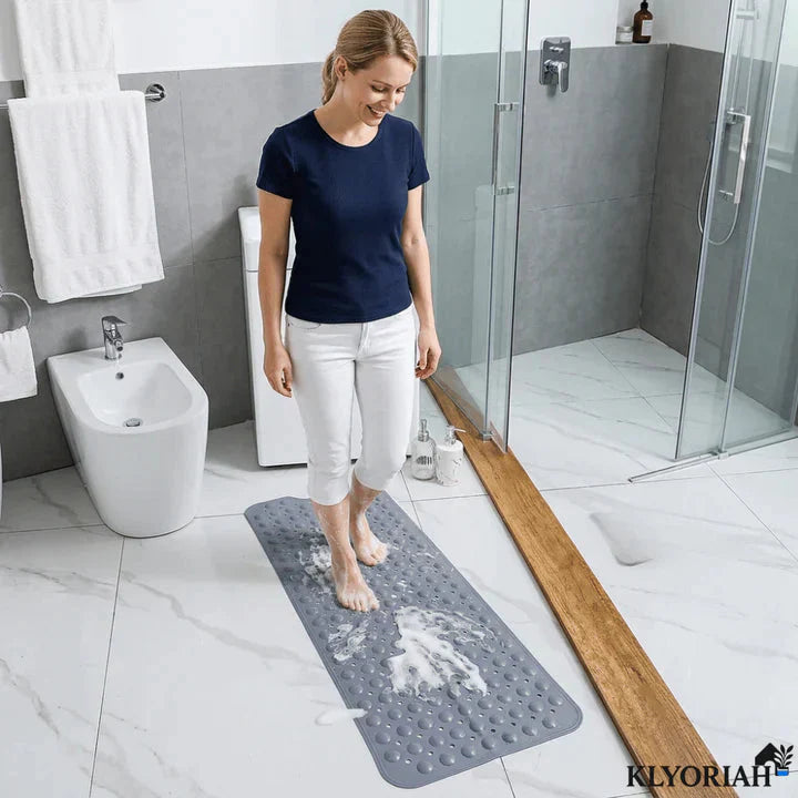 PVC Shower Mat 100 × 40 cm – Non-Slip Design with Suction Cups