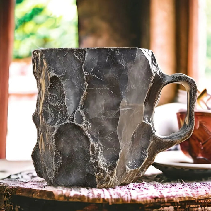 Artisan Mineral Glass Coffee Cups | Insulated & Safe for Microwaves | 350-450 ml