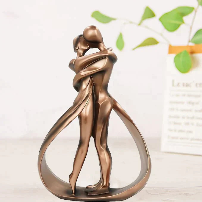 Timeless Design Bronze-Toned Decorative Sculpture featuring Two Figures