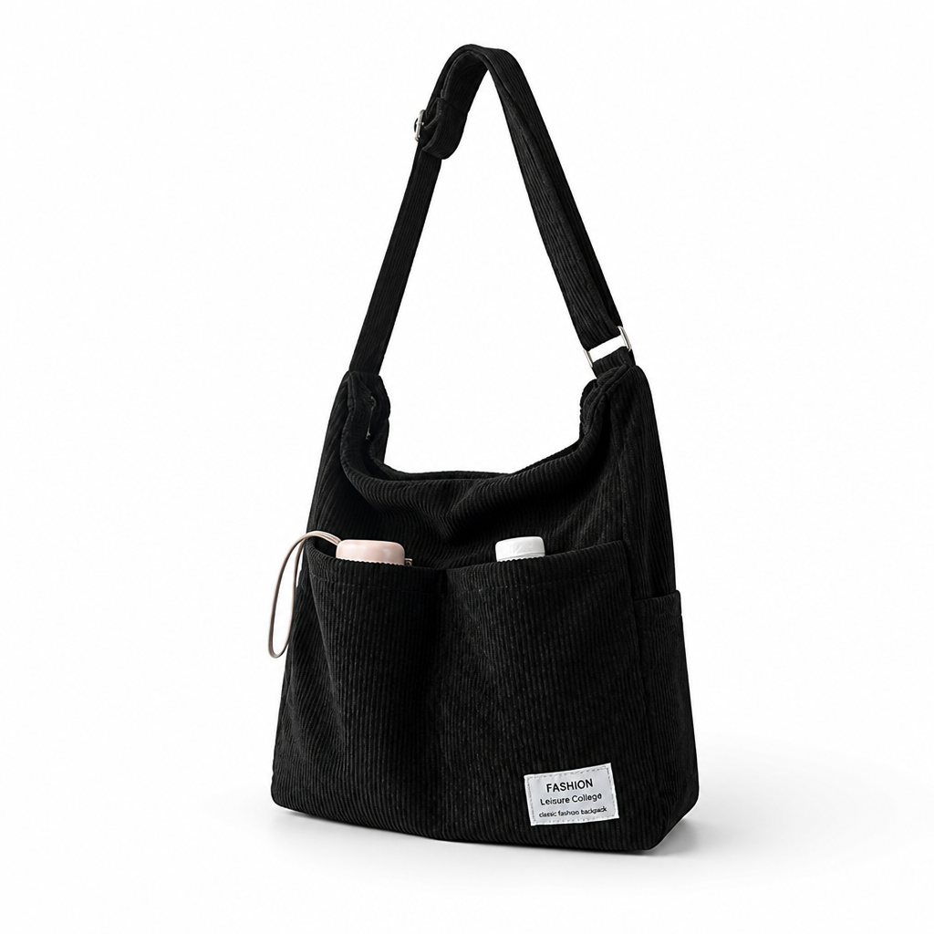Durable Canvas & Adjustable Leather Strap Crossbody Bag