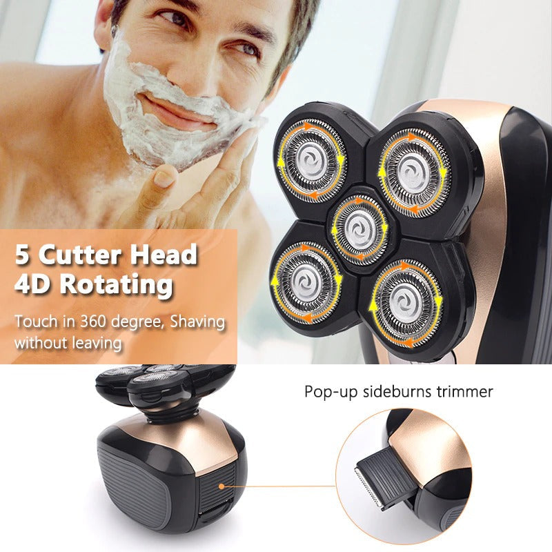 Men's Electric Bald Head Shaver & Grooming Kit