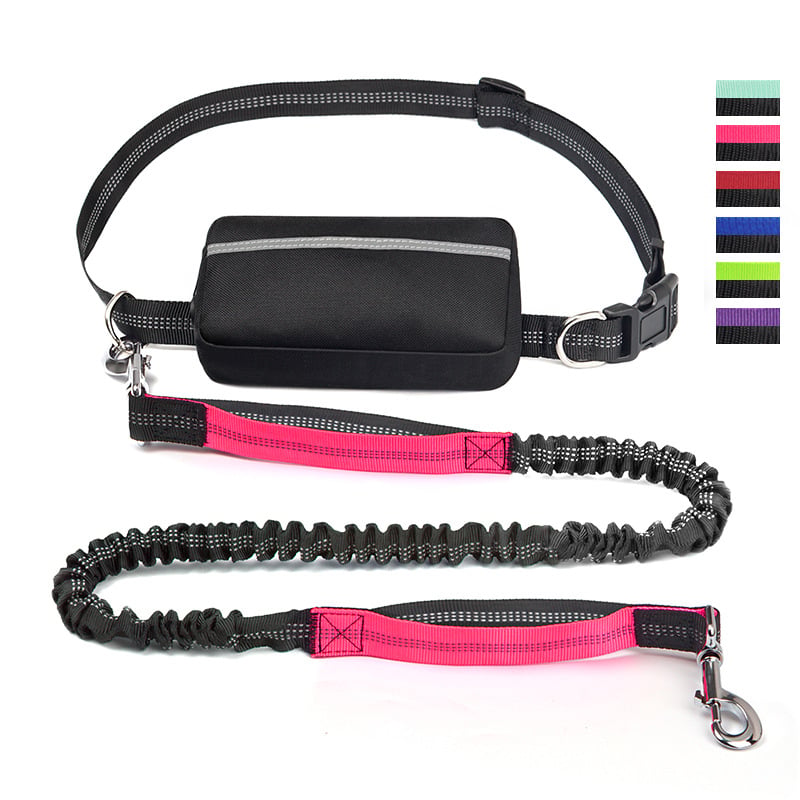 Bungee Dog Leash for Hands-Free Use – Reflective Waist Strap for Running, Hiking, and Walking