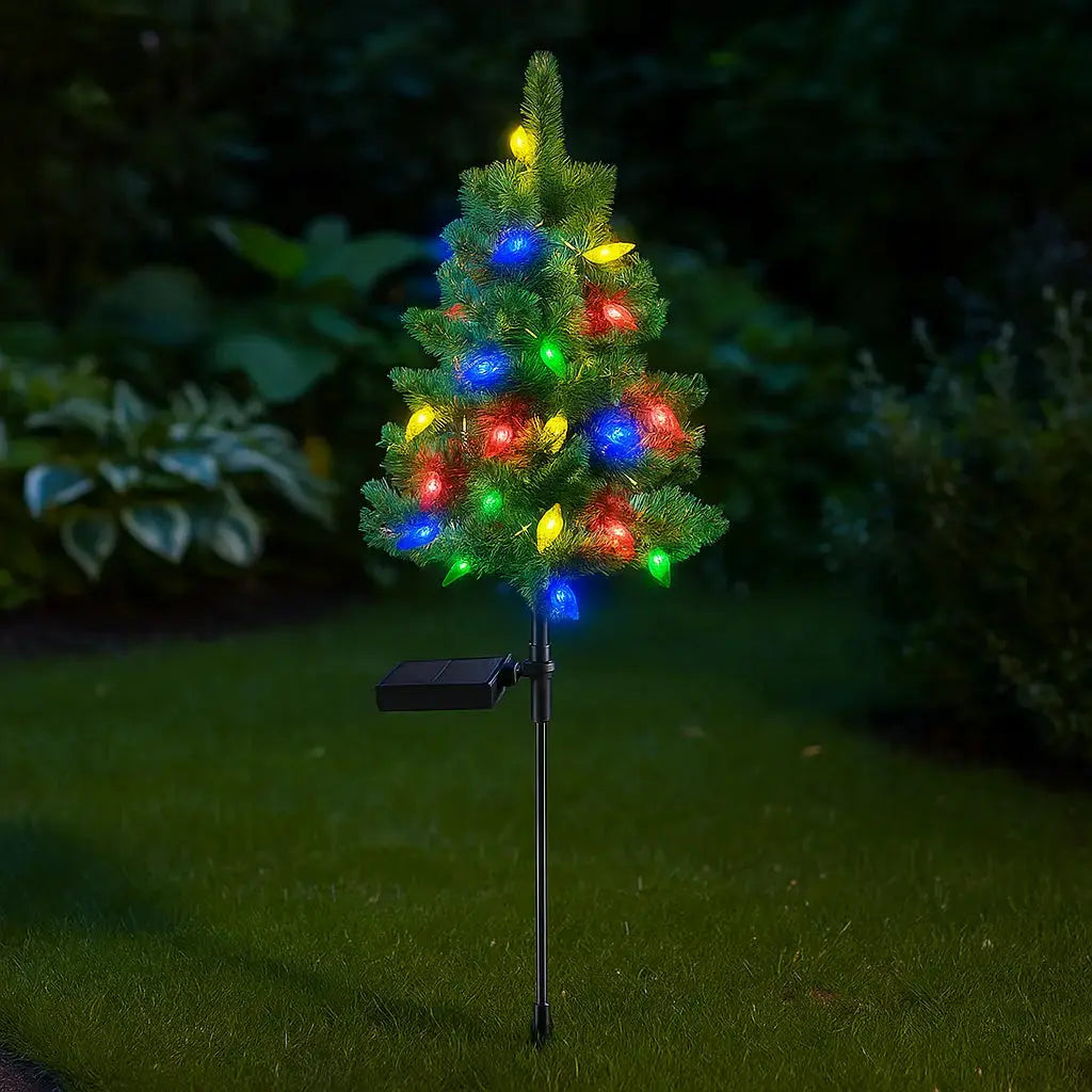 Weather-Resistant Solar Christmas Tree — Dazzlingly Beautiful for Snowy Winter Days