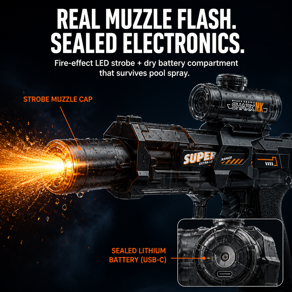 ThunderSplash™ — Soak Your Backyard Without Pumping, USB-C Powered & Muzzle-Flash Lights