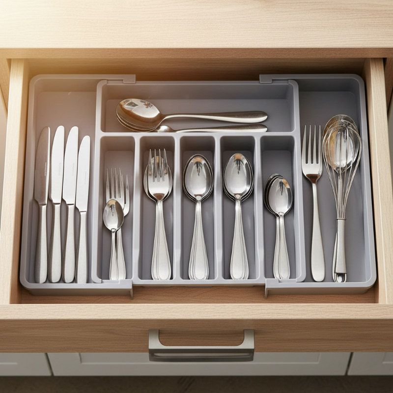 Adjustable Cutlery Organizer for Drawers – 33 to 57 cm Expandable
