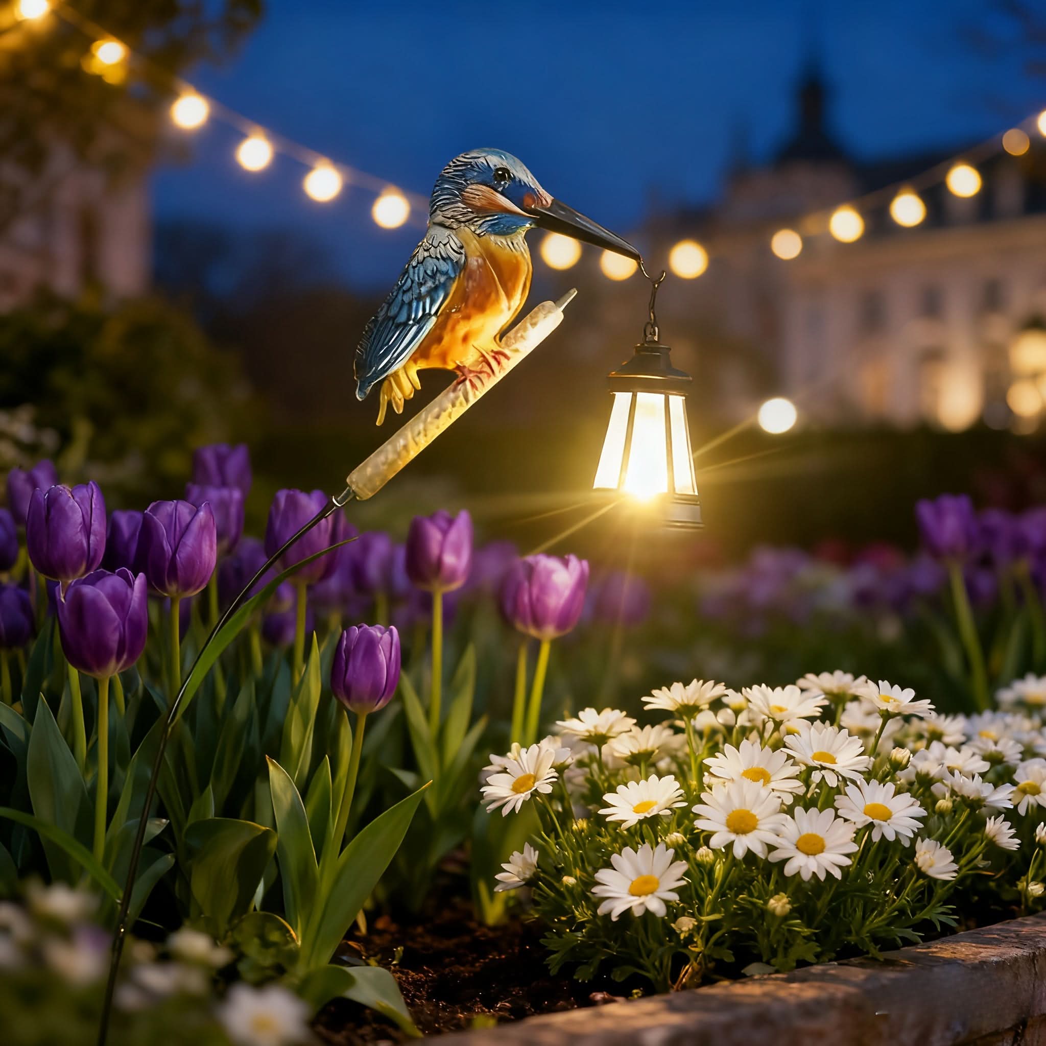 Solar Hanging Light for Garden - Hummingbird Lantern