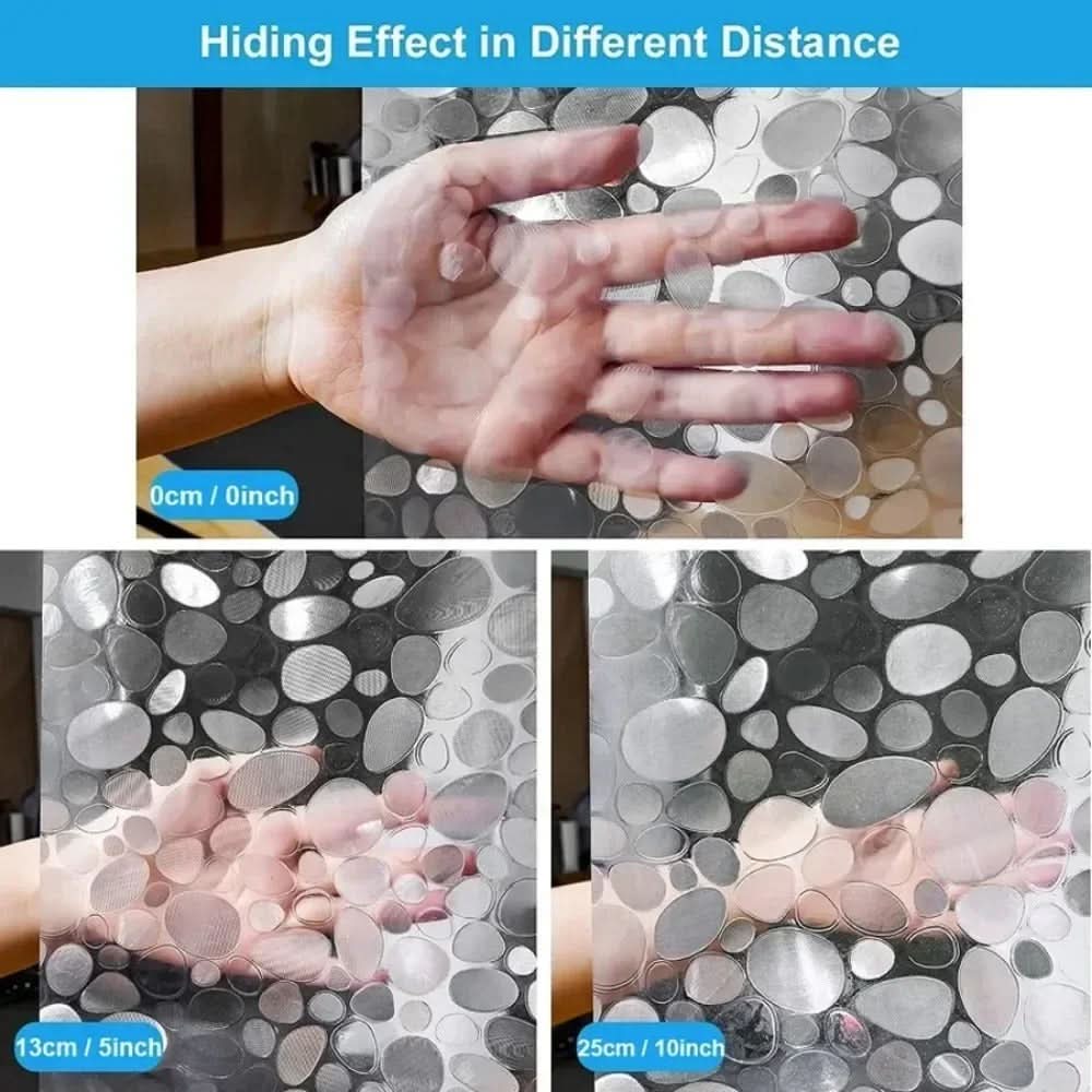 Transparent Waterproof Shower Curtain with Pebble Pattern