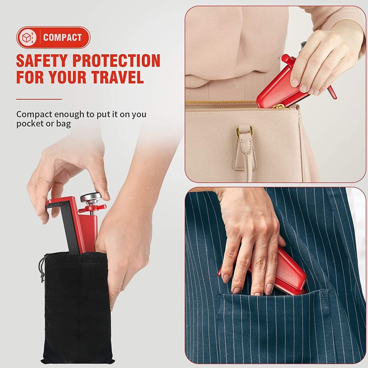 SecureGuard™ Portable Door Jammer — Feel Untouchable with Instant Alarm Protection Anywhere
