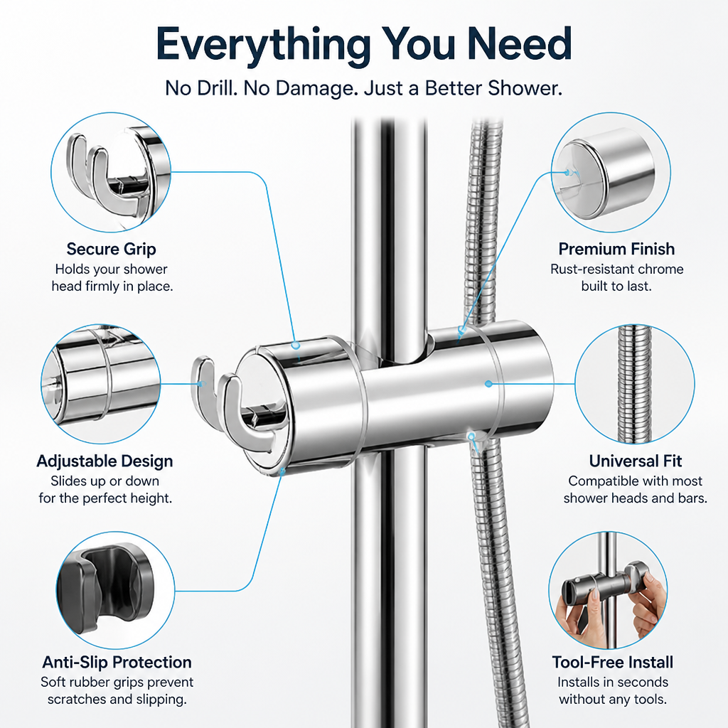 GripTight™ — Secure Your Shower in Seconds Without a Single Mark or Drill