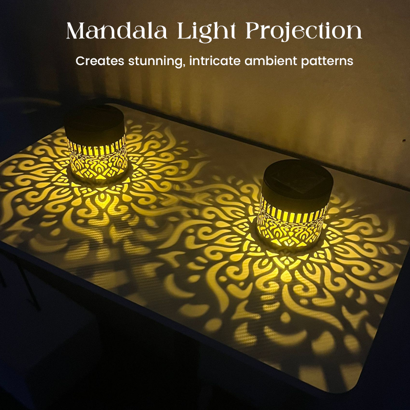 AuraLuxe™ Solar Mandala Projector — Transform Your Nights into a Magical, Stress-Free Sanctuary