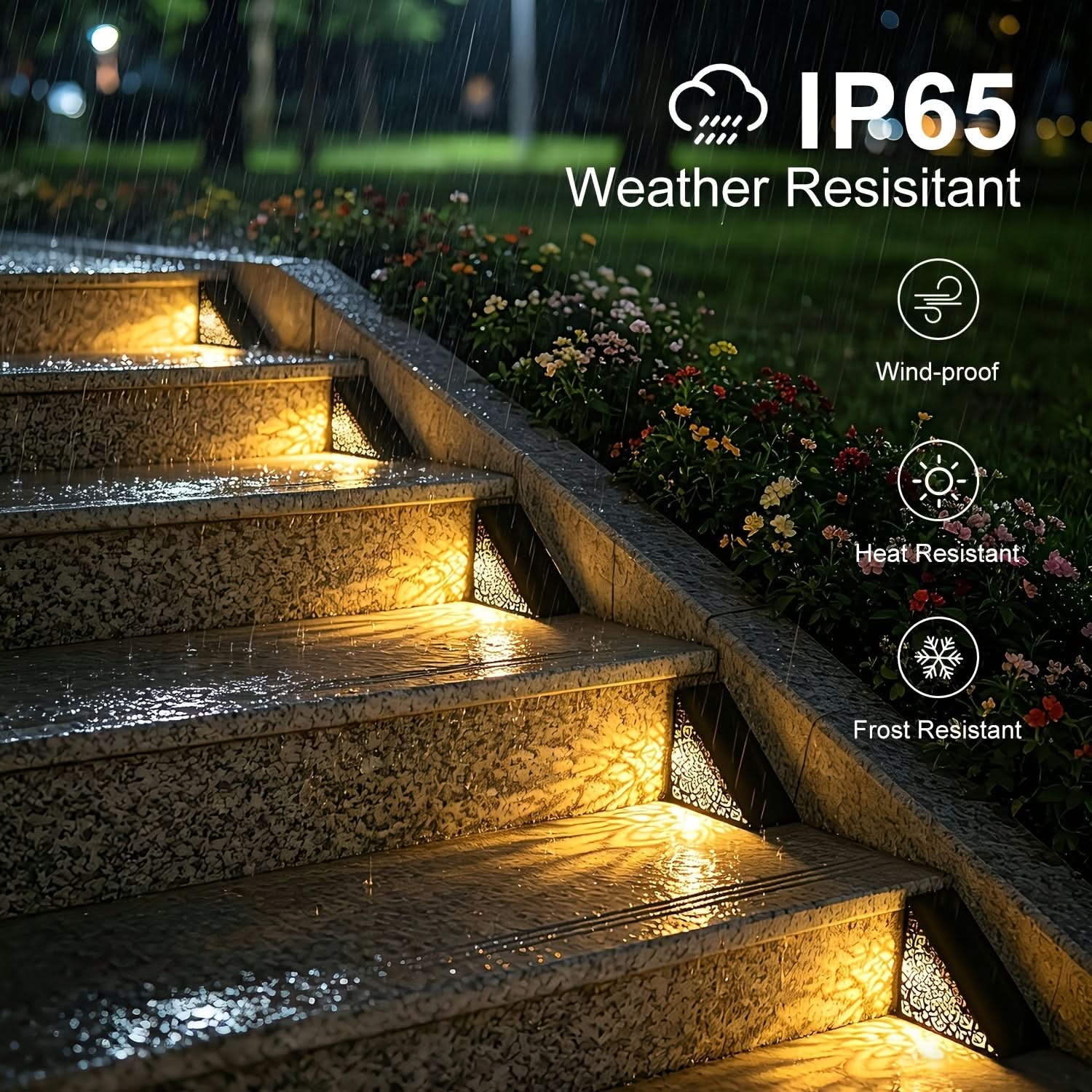 Outdoor Solar Step Lights in Metal Design