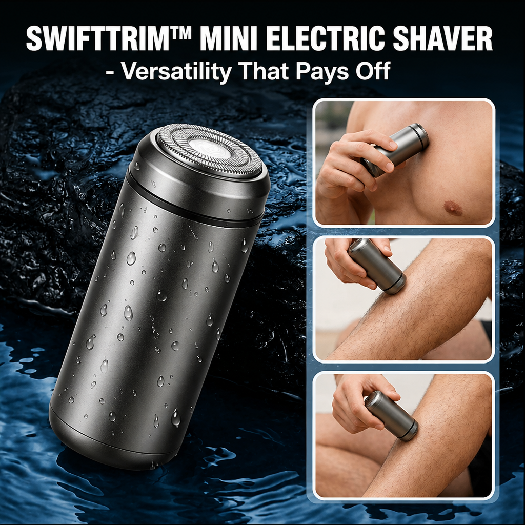SwiftTrim™ Mini Electric Shaver — Power Through Stubble Fast for a Confident, Razor-Close Look Anywhere