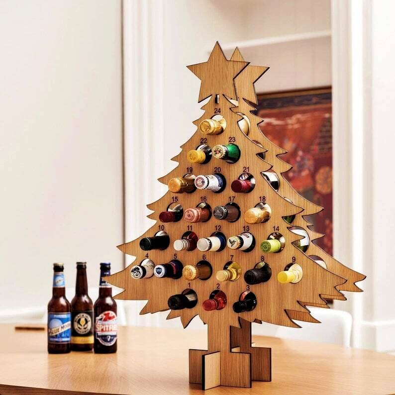Festive Wooden Advent Calendar for Beer Lovers
