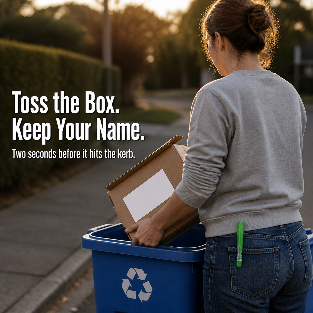 VeilMark™ — Spray Away Your Address on Every Box in Seconds