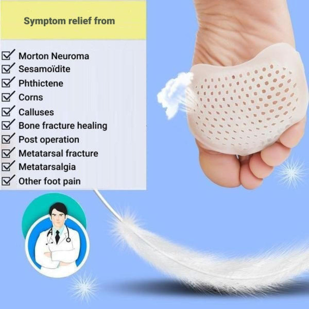 2-Pack Adhesive Metatarsal Gel Cushions with Breathable Holes