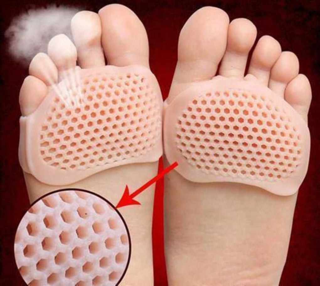 2-Pack Adhesive Metatarsal Gel Cushions with Breathable Holes