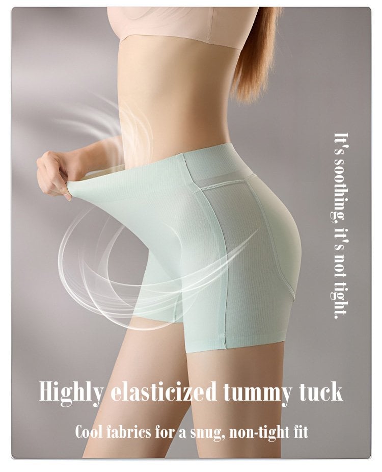 High-Waisted Shapewear Shorts with Padded Bottom - Breathable & Discreet